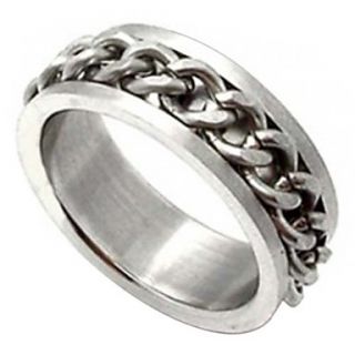 Unisex Metal Chains Titanium Steel Ring