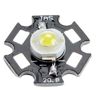 6000 6500k 1W 100 110LM 350mAh White LED Light Bulb with Aluminum Plate (3.0 3.4V)