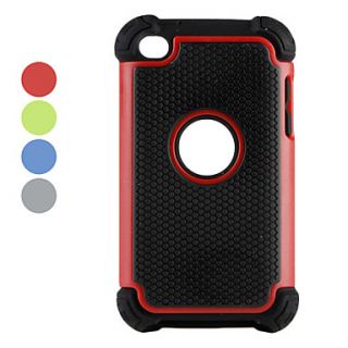Dual Detachable Plastic and Silicone Case for iPod Touch 4 (Assorted Colors)