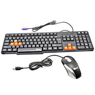 Professional Wired Standard Keyboard and USB Optical Mouse