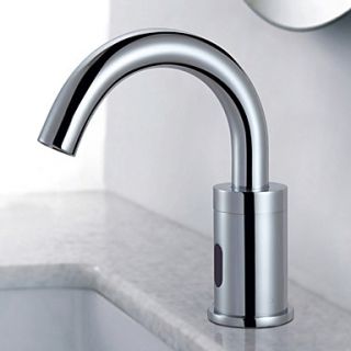 Sensor Brass Contemporary Bathroom Sink Faucet Chrome Finish