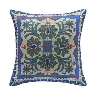 Floral Pattern Cotton Decorative Pillow Cover