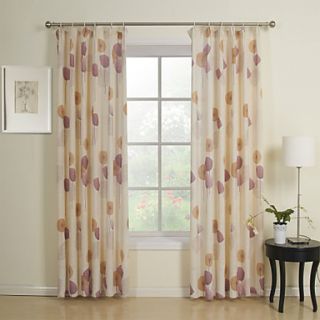 (One Pair) Colorful Dandelion Print Energy Saving Curtain