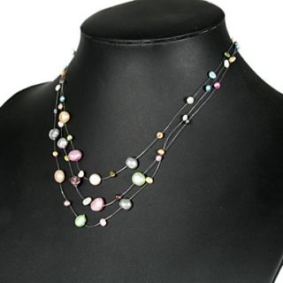 Elegant Multi color Pearl Necklace