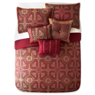 Carleton 7 pc. Jacquard Comforter Set, Red