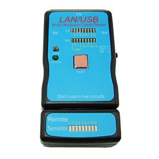 Handheld RJ45 LAN Network cable and USB Cable Tester