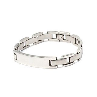 Mens Smooth Surface Titanium Steel Bracelet (Silver)