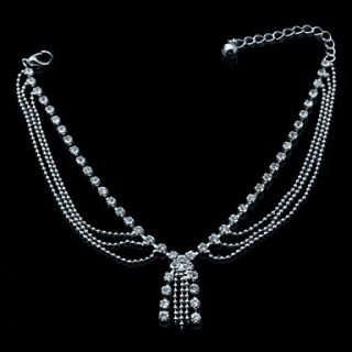 Stylish Alloy Rhinestone Anklet