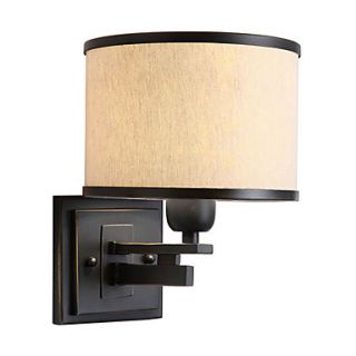 60W Modern Wall Light with Fabric Shade Cylinder Design