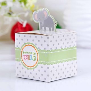 Lovely Elephant Baby Shower Favor Box (Set of 12)