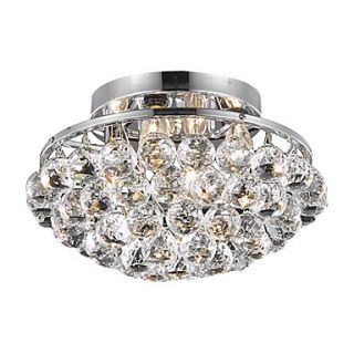Modern 4   Light Flush Mount Lights with Crystal Drops in Round