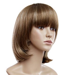 Capless Short Brown Straight Synthetic Wigs