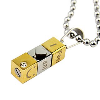 Titanium Steel Gold Moveable Mans Necklace