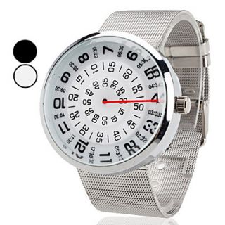 Unisex Creative Turntable Design Steel Band Quartz Wrist Watch (Assorted Colors)
