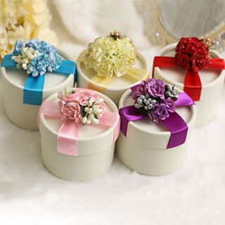 Classic Favor Boxes With Flower And Bow   Set of 12 (More Colors)