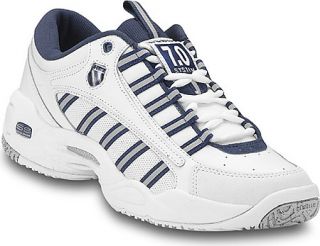 Womens K Swiss Ultrascendor   White w/ Navy/Silver Trim Gym Shoes