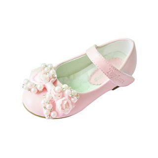 Kids Leatherette Flat Heel Closed Toe With Imitation Pearl Bow Party/Evening Shoes (More Colors)