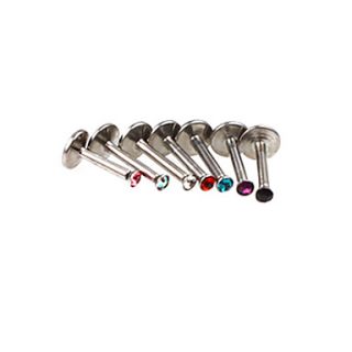 Silver Plated Stainless Steel Zircon Navel/Ear Piercing(Assorted Color)