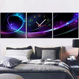 Modern Style Abstract Wall Clock in Canvas 3pcs