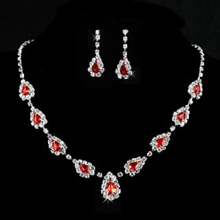 Elegant Alloy With Rhinestone Womens Jewelry Set Including Necklace, Earrings