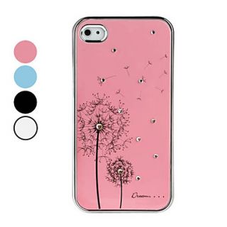 Dandelion Pattern Rhinestones Aluminium Case for iPhone 4 and 4S (Assorted Colors)