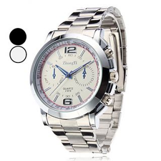 Mens Fashion Sports Steel Analog Quartz Wrist Watch (Assorted Colors)