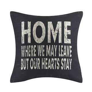 Cotton/Linen Home Series Black Decorative Pillow Cover