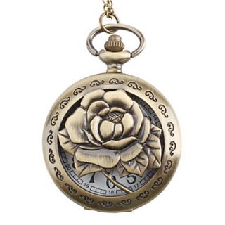 Womens Rose Alloy Analog Quartz Pocket Watch (Bronze)