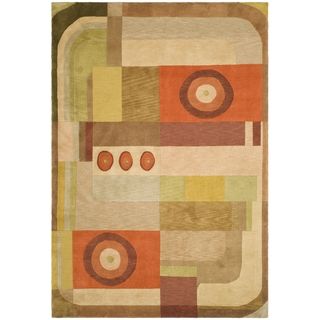 Safavieh Hand knotted Tibetan Abstract Pattern Multicolored Wool Rug (9 X 12)