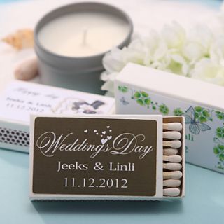 Personalized Matchboxes   Hearts Prints (Set of 12)