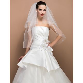 Two tier Elbow Cut Edge Wedding Veil With Paillette And Butterfly