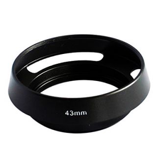 Metal Vented Lens Hood 43mm Thread for Leica Samsung NX and Other Lens MH43