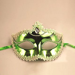 Green Glitter Pure Color Plastic Half face Mask