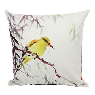 Country Bird Velvet Decorative Pillow Cover