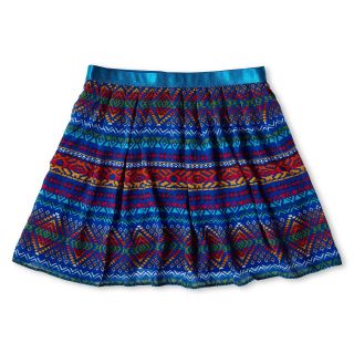 SALLY M Sally M Sally Miller Tribal Print Chiffon Skirt   Girls 6 16, Blue,