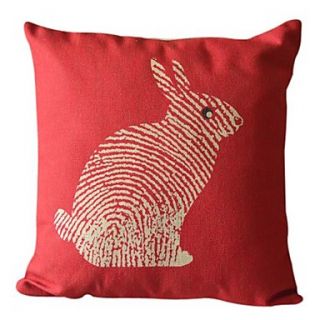 Rabbit Cotton/Linen Decorative Pillow Cover