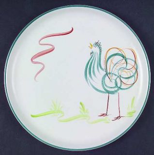 Denby Langley Flair Dinner Plate, Fine China Dinnerware   Rooster, Wavy Lines