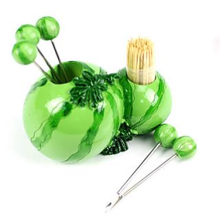 Watermelon Shaped Toothpick Box Fruit Fork