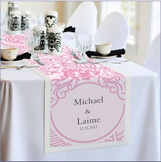 Personalized Reception Desk Table Runner   Pink Floral Print