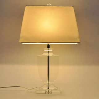 60W E27 Table Lamp with White Ladder Style Shade and Crystal Lamp Carrier
