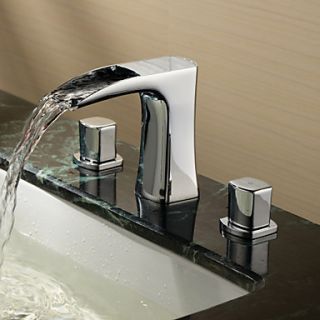 Sprinkle by Lightinthebox   Two Handles Widespread Solid Brass Bathroom Sink Faucet Chrome Finish