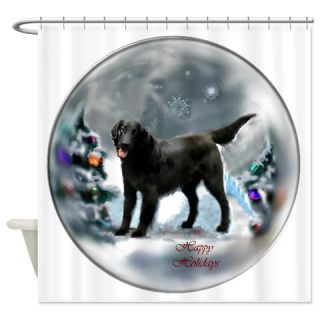  Flat Coated Retriever Christmas Shower Curtain  Use code FREECART at Checkout