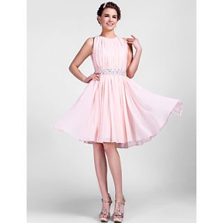 A line Jewel Knee length Chiffon Cocktail Dress