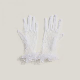 Flower Girls Net Fingertips Wrist Length Wedding Gloves