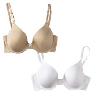 Self Expressions by Maidenform 2 Pack Demi Bra   Latte Lift and White 38C