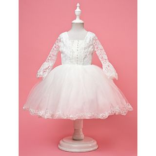 Sweet Half Belt Sleeve Tulle Lace Wedding/Evening Flower Girl Dress