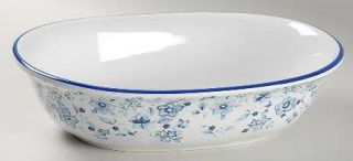 Pfaltzgraff Blue Meadows (Smooth) 10 Oval Vegetable Bowl, Fine China Dinnerware