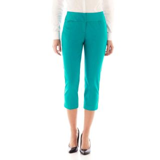 Worthington Sateen Crop Pants, Green, Womens