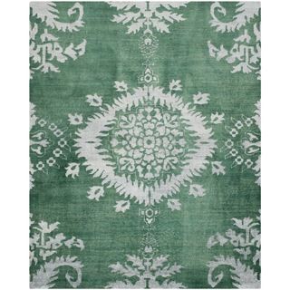 Safavieh Hand knotted Stone Wash Emerald Wool/ Cotton Rug (8 X 10)