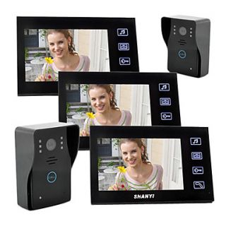 7Touch Key wired Color Video Door Phone,with SD Card Picture Record,Taking Photo(2 Camera To 3 Monitor)